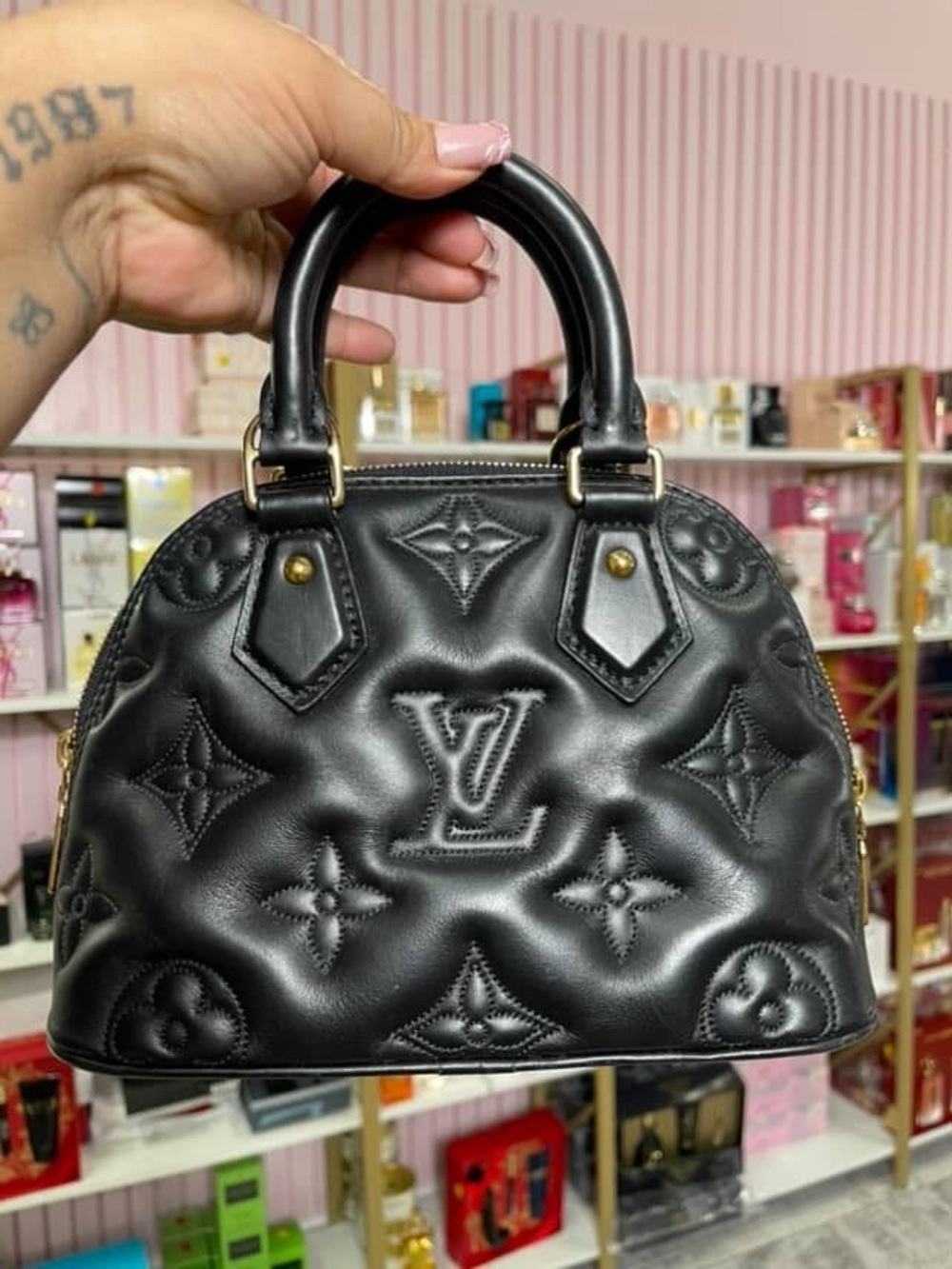 Louis Vuitton Black Quilted Alma BB